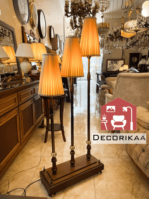 آباژور ایستاده 3 پایه چوبی مدل هرم