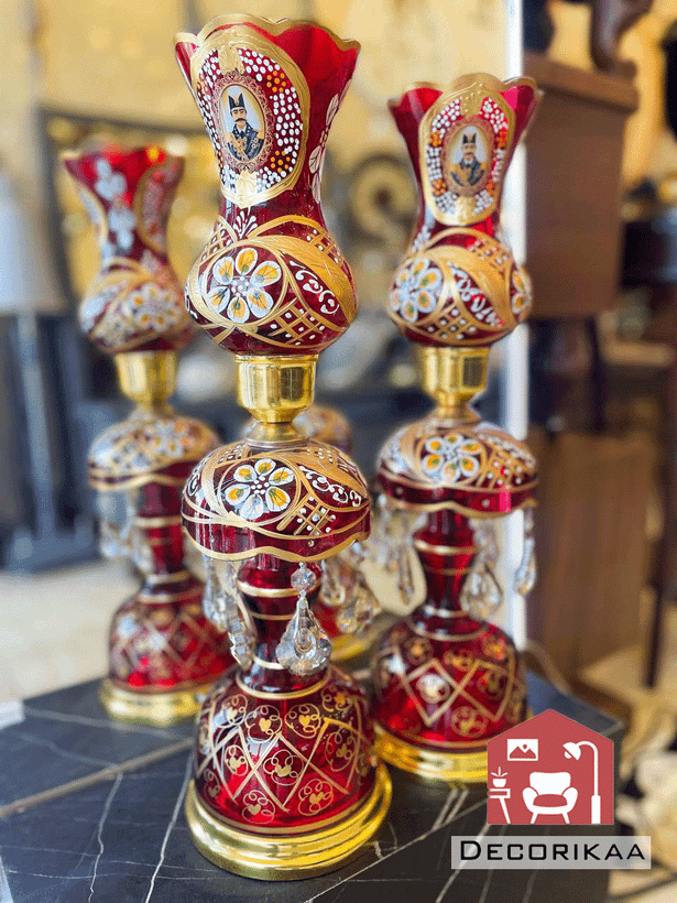 آباژور طرح شاه عباسی قرمز